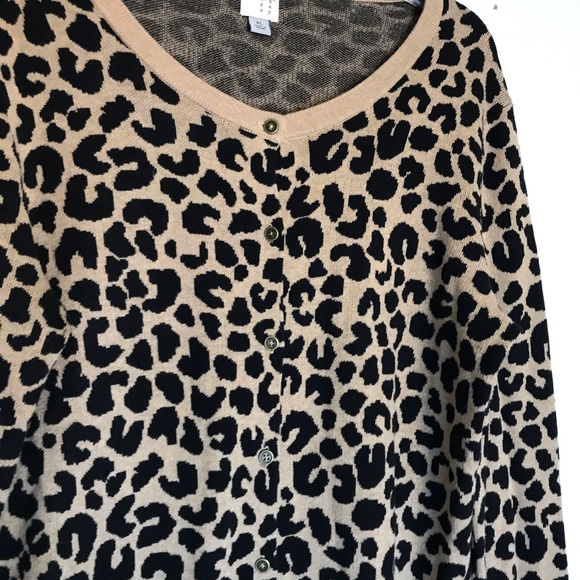 a.n.d Cardigan Sweater animal print XL - Picture 4 of 5